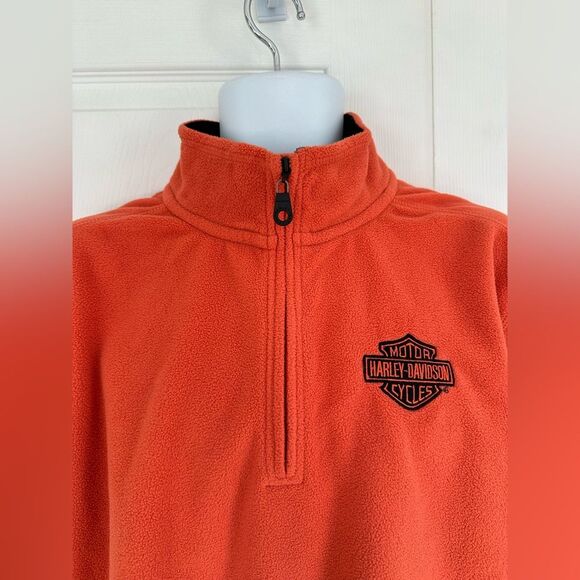 Harley Davidson Motorcycles Fleece Quarter Zip Pullover Sweater Top Shirt Large - Picture 7 of 10